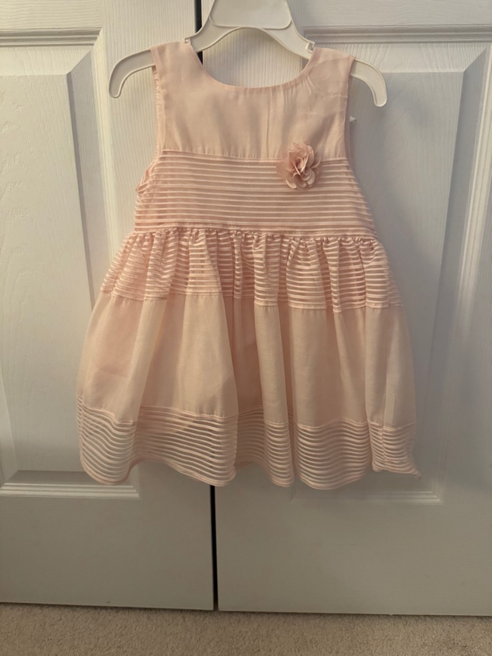 H&M Pale Pink Floral Accent Layered Party Dress